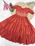 FANCY MAL COTTON EMBROIDERY WORK 3 LAYER PATTER STITCH ONE PIECE PARTY WEAR WHOLESALE PRICE ETHNIC GARMENT (2)