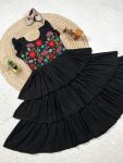 FANCY MUL MUL COTTON EMBROIDERY THREAD WORK ONE PIECE PARTY WEAR WHOLESALE PRICE ETHNIC GARMENT (5)