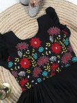 FANCY MUL MUL COTTON EMBROIDERY THREAD WORK ONE PIECE PARTY WEAR WHOLESALE PRICE ETHNIC GARMENT (5)