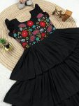 FANCY MUL MUL COTTON EMBROIDERY THREAD WORK ONE PIECE PARTY WEAR WHOLESALE PRICE ETHNIC GARMENT (5)