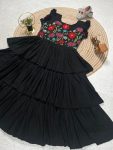 FANCY MUL MUL COTTON EMBROIDERY THREAD WORK ONE PIECE PARTY WEAR WHOLESALE PRICE ETHNIC GARMENT (5)