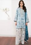 FANCY NATURAL CREPE DIGITAL PRINT WITH EMBROIDERY WORK TOP PATIYALA WITH DUPATTA  SKY