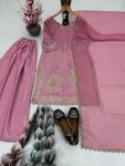 FANCY NATURAL CREPE EMBROIDERY SEQUENCE WORK TOP PALAZZO WITH DUPATTA PARTY WEAR WHOLESALE PRICE ETHNIC GARMENT (2)