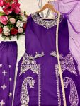 FANCY NATURAL CREPE EMBROIDERY SEQUENCE WORK TOP PATIYALA WITH DUPATTA FESTIVAL WEAR WHOLESALE PRICE ETHNIC GARMENT (4)