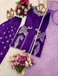FANCY NATURAL CREPE EMBROIDERY SEQUENCE WORK TOP PATIYALA WITH DUPATTA FESTIVAL WEAR WHOLESALE PRICE ETHNIC GARMENT (4)