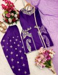 FANCY NATURAL CREPE EMBROIDERY SEQUENCE WORK TOP PATIYALA WITH DUPATTA FESTIVAL WEAR WHOLESALE PRICE ETHNIC GARMENT (4)