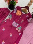 FANCY NATURAL CREPE SILK EMBROIDERY SEQUENCE WORK TOP PATIYALA WITH DUPATTA FESTIVE WEAR WHOLESALE PRICE ETHNIC GARMENT (2)