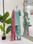 FANCY NATURAL CREPE THREAD WORK TOP PATIYALA WITH DUPATTA FESTIVE WEAR WHOLESALE PRICE ETHNIC GARMENT (4)