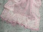 FANCY NET SEQUENCE EMBROIDERY TUSSLE WORK SAREE WITH UNSTITCHED BLOUSE PARTY WEAR WHOLESALE PRICE ETHNIC GARMENT (2)