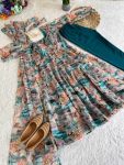 FANCY ORGANZA TABBY SILK DIGITAL PRINT WORK ANARKALI GOWN BOTTOM WITH DUPATTA FESTIVE WEAR WHOLESALE PRICE ETHNIC GARMENT (3)