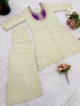 FANCY SHIMMER SILK EMBROIDERY CODING SEQUENCE WORK WITH BEADS WORK CO-ORD SET PARTY WEAR WHOLESALE PRICE ETHNIC GARMENT (9)
