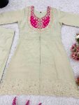 FANCY SHIMMER SILK EMBROIDERY CODING SEQUENCE WORK WITH BEADS WORK CO-ORD SET PARTY WEAR WHOLESALE PRICE ETHNIC GARMENT (3)