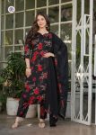 FANCY SILK BLEND PRINT WORK TOP BOTTOM WITH DUPATTA FESTIVE WEAR WHOLESALE PRICE ETHNIC GARMENT (1)