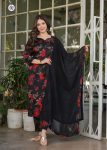 FANCY SILK BLEND PRINT WORK TOP BOTTOM WITH DUPATTA FESTIVE WEAR WHOLESALE PRICE ETHNIC GARMENT (1)