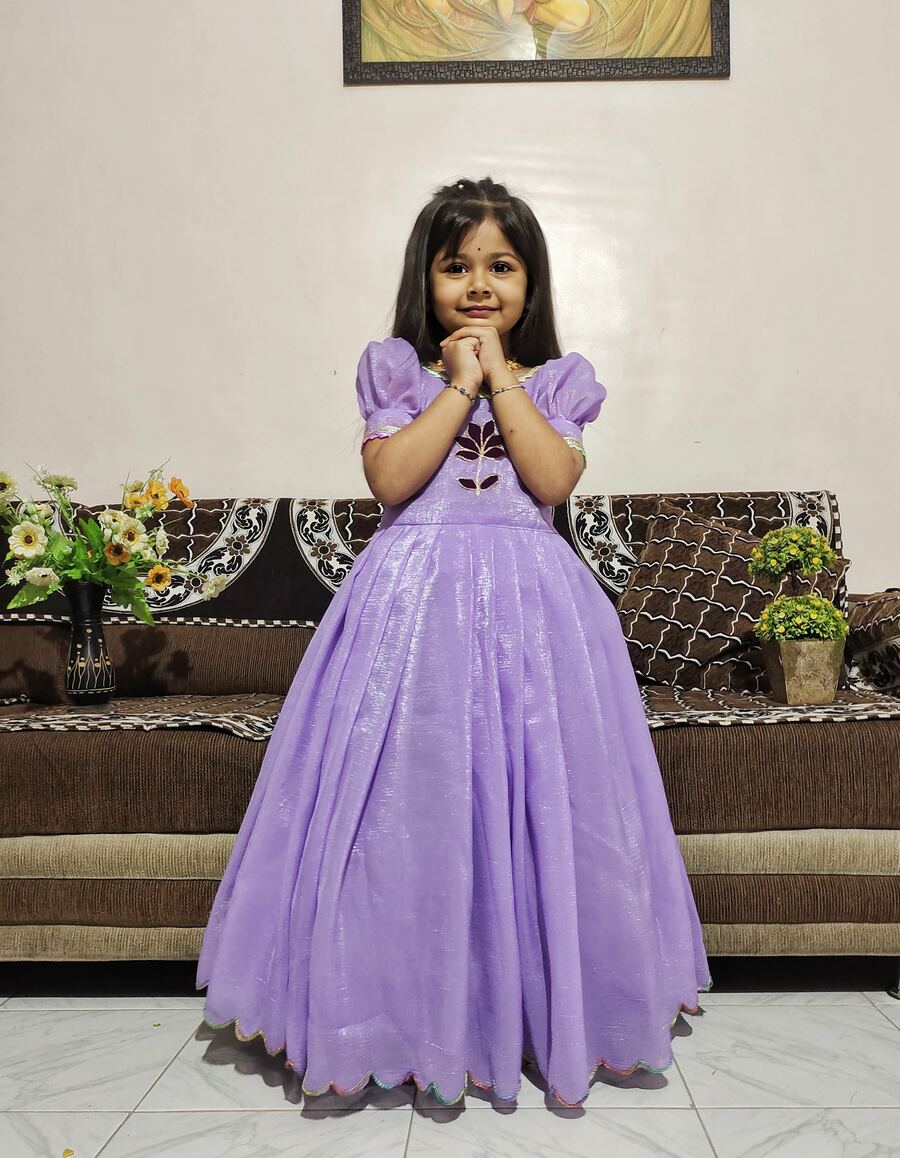 FANCY SILK HAND WORK KID'S GOWN PARTY WEAR WHOLESALE PRICE ETHNIC GARMENT (8)