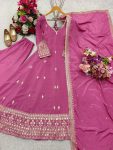 FASHINOABLE PURE NATURAL CREPE EMBRIODERY SEQUENCE WORK GOWN BOTTOM WITH DUPATTA PARTY WEAR WHOLESALE PRICE ETHNIC GARMENT (14)