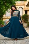 FASHIONABLE BLOOMING EMBROIDERY SEQUENCES WORK GOWN WITH DUPATTA FESTIVE WEAR WHOLESALE PRICE ETHNIC GARMENT (21)