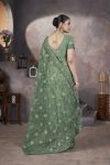FASHIONABLE BUTTERFLY NET AARI EMBROIDERY WORK SAREE WITH UNTITCHED BLOUSE PARTY WEAR WHOLESALE PRICE ETHNIC GARMENT(27)