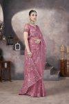 FASHIONABLE BUTTERFLY NET AARI EMBROIDERY WORK SAREE WITH UNTITCHED BLOUSE PARTY WEAR WHOLESALE PRICE ETHNIC GARMENT(33)