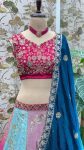 FASHIONABLE CHINON EMBROIDERY SEQUENCE DESIGN WORK LEHENGA CHOLI WITH DUPATTA WEDDING WEAR WHOLESALE PRICE ETHNIC GARMENT (4)