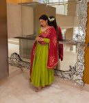 FASHIONABLE CHINON LACE ON BORDER AND LATKAN ON BACK SIDE DORI WORK GOWN BOTTOM WITH DUPATTA FESTIVE WEAR WHOLESALE PRICE ETHNIC GARMENT (1)