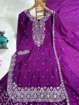 FASHIONABLE CHINON SEQUENCE EMBROIDERY WORK TOP PALAZZO WITH DUPATTA WEDDING WEAR WHOLESALE PRICE ETHNIC GARMENT (9)