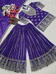 FASHIONABLE CHINON SILK SEQUENCE EMBROIDERY WORK TOP PALAZZO WITH DUPATTA PARTY WEAR WHOLESALE PRICE ETHNIC GARMENT (4)