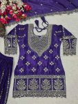 FASHIONABLE CHINON SILK SEQUENCE EMBROIDERY WORK TOP PALAZZO WITH DUPATTA PARTY WEAR WHOLESALE PRICE ETHNIC GARMENT (4)