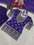 FASHIONABLE CHINON SILK SEQUENCE EMBROIDERY WORK TOP PALAZZO WITH DUPATTA PARTY WEAR WHOLESALE PRICE ETHNIC GARMENT (4)