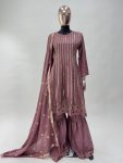 FASHIONABLE CHINON THREAD EMBROIDERY WORK TOP SHARARA WITH DUPATTA PARTY WEAR WHOLESALE PRICE ETHNIC GARMENT (2)