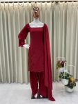 FASHIONABLE CREPE SILK SEQUENCE EMBROIDERY WORK TOP PATIALA WITH DUPATTA PARTY WEAR WHOLESALE PRICE ETHNIC GARMENT (20)