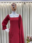 FASHIONABLE CREPE SILK SEQUENCE EMBROIDERY WORK TOP PATIALA WITH DUPATTA PARTY WEAR WHOLESALE PRICE ETHNIC GARMENT (20)