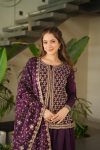 FASHIONABLE FENDY EMBROIDERY WORK TOP PALAZZO WITH DUPATTA PARTY WEAR WHOLESALE PRICE ETHNIC GARMENT (9)