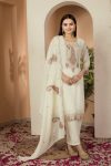 FASHIONABLE GEORGETTE EMBROIDERY & SEQUENCE WORK TOP BOTTOM WITH DUPATTA WHITE