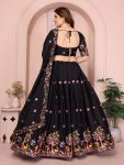 FASHIONABLE GEORGETTE EMBROIDERY WORK LEHENGA CHOLI WITH DUPATTA WEDDING WEAR WHOLESALE PRICE ETHNIC GARMENT (11)