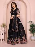 FASHIONABLE GEORGETTE EMBROIDERY WORK LEHENGA CHOLI WITH DUPATTA WEDDING WEAR WHOLESALE PRICE ETHNIC GARMENT (11)