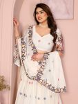 FASHIONABLE GEORGETTE EMBROIDERY WORK LEHENGA CHOLI WITH DUPATTA WEDDING WEAR WHOLESALE PRICE ETHNIC GARMENT (4)