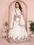 FASHIONABLE GEORGETTE EMBROIDERY WORK LEHENGA CHOLI WITH DUPATTA WEDDING WEAR WHOLESALE PRICE ETHNIC GARMENT (4)