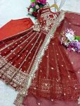 FASHIONABLE GEORGETTE SEQUENCE EMBROIDERY WORK GOWN BOTTOM WITH DUPATTA PARTY WEAR WHOLESALE PRICE ETHNIC GARMENT (4)