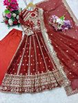 FASHIONABLE GEORGETTE SEQUENCE EMBROIDERY WORK GOWN BOTTOM WITH DUPATTA PARTY WEAR WHOLESALE PRICE ETHNIC GARMENT (4)