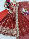 FASHIONABLE GEORGETTE SEQUENCE EMBROIDERY WORK GOWN BOTTOM WITH DUPATTA PARTY WEAR WHOLESALE PRICE ETHNIC GARMENT (4)
