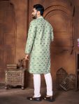 FASHIONABLE ITALIAN SILK EMBROIDERY & DIFFRENT COLOURS THREAD WORK KURTA PAYJAMA FOR MEN’S WEDDING WEAR WHOLESALE PRICE ETHNIC GARMENT (34)