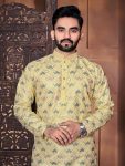FASHIONABLE ITALIAN SILK EMBROIDERY & DIFFRENT COLOURS THREAD WORK KURTA PAYJAMA FOR MEN’S WEDDING WEAR WHOLESALE PRICE ETHNIC GARMENT (41)