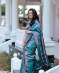 FASHIONABLE LICHI SILK JACQUARD WORK SAREE WITH UNSTITCHED BLOUSE CASUAL WEAR WHOLESALE PRICE ETHNIC GARMENT (4)