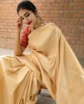 FASHIONABLE LICHI SILK JACQUARD WORK SAREE WITH UNSTITCHED BLOUSE CASUAL WEAR WHOLESALE PRICE ETHNIC GARMENT (8)