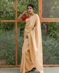 FASHIONABLE LICHI SILK JACQUARD WORK SAREE WITH UNSTITCHED BLOUSE CASUAL WEAR WHOLESALE PRICE ETHNIC GARMENT (8)