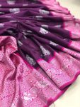 FASHIONABLE LICHI SILK JACQUARD WORK SAREE WITH UNSTITCHED BLOUSE CASUAL WEAR WHOLESALE PRICE ETHNIC GARMENT (5)
