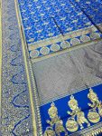 FASHIONABLE LICHI SILK JACQUARD WORK SAREE WITH UNSTITCHED BLOUSE FESTIVAL WEAR WHOLESALE PRICE ETHNIC GARMENT (33)