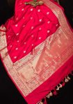 FASHIONABLE LICHI SILK JACQUARD WORK SAREE WITH UNSTITCHED BLOUSE PARTY WEAR WHOLESALE PRICE ETHNIC GARMENT (11)