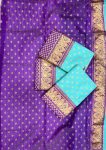FASHIONABLE LICHI SILK JACQUARD WORK SAREE WITH UNSTITCHED BLOUSE PARTY WEAR WHOLESALE PRICE ETHNIC GARMENT (1)